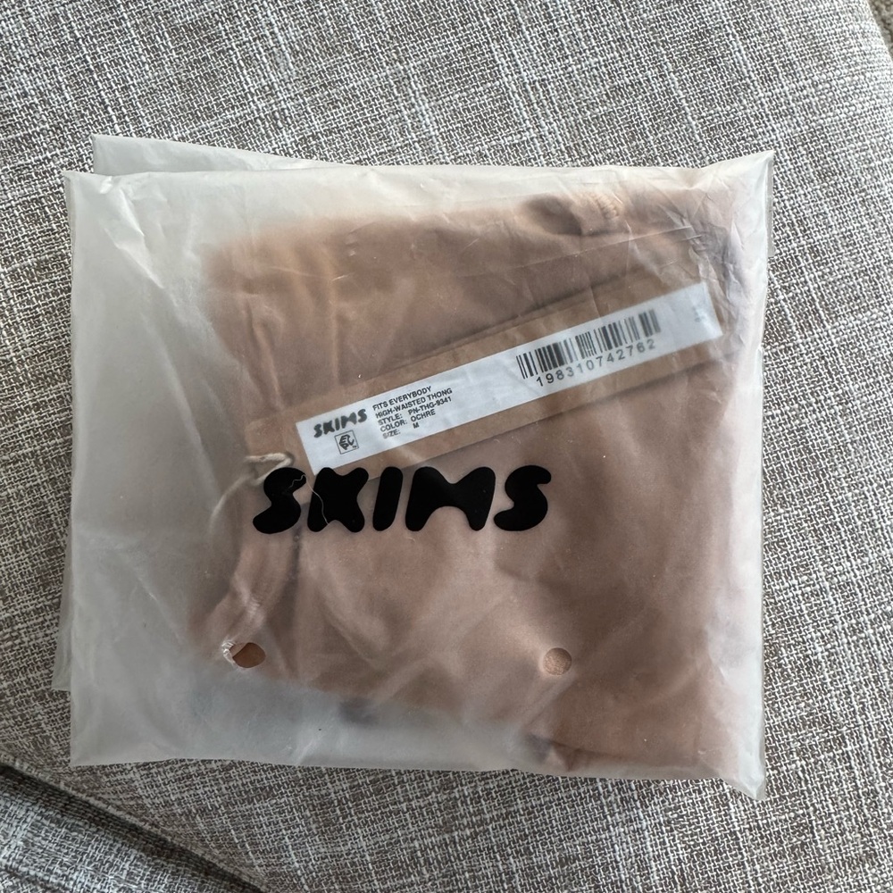 SKIMS High-Waisted Thong in Ochre Medium - Picture 5 of 6